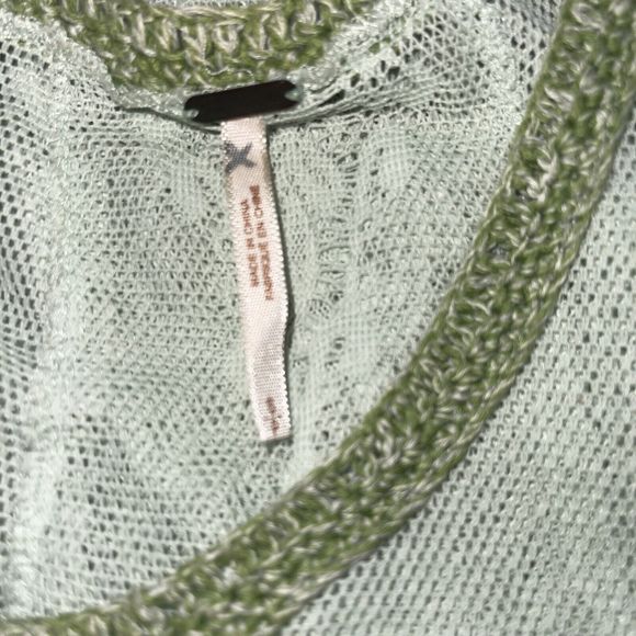 Free People Women's Size S Light Green Tank Top Lace Crochet - Picture 10 of 12
